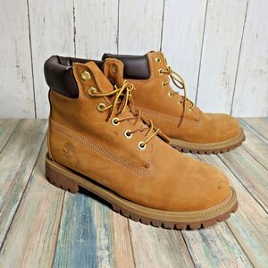 Timberland Youth Size 6 Wheat Nubuck Waterproof Work Boots Classic Lace Up Timbs